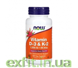 Vitamin D3 & K2 1,000 IU / 45 mcg (120 вег. капсул)