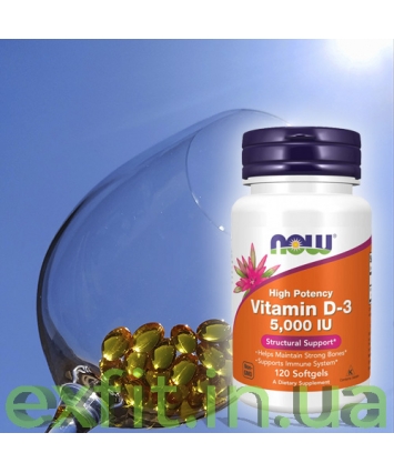 NOW Vitamin D-3 5000 IU (120 капсул)